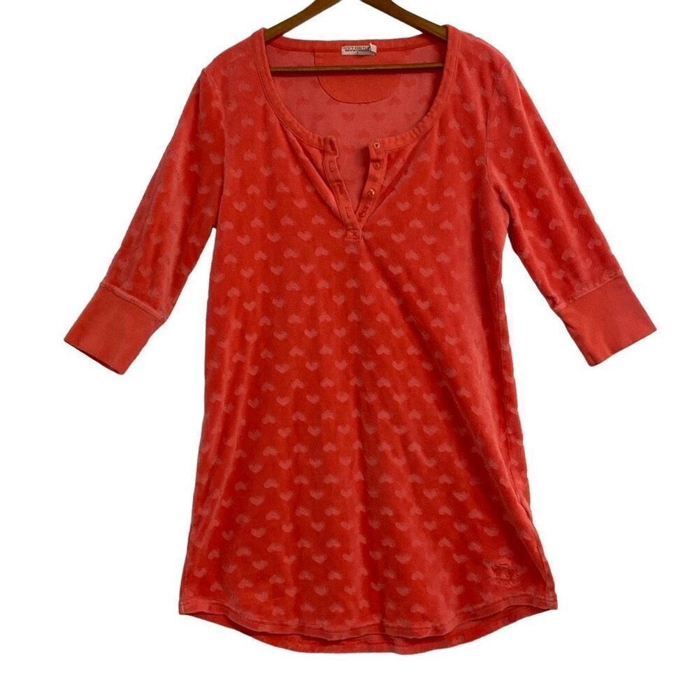 Juicy Couture Pink Coral Sleep Night Shirt Pajama Nightgown Size Small